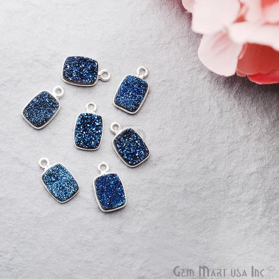 Titanium Druzy 7x9mm Octagon Bezel Connector (Pick Color, Bail, Plating) - GemMartUSA