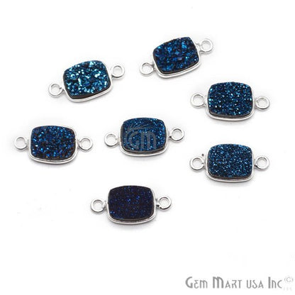 Titanium Druzy 7x9mm Octagon Bezel Connector (Pick Color, Bail, Plating) - GemMartUSA