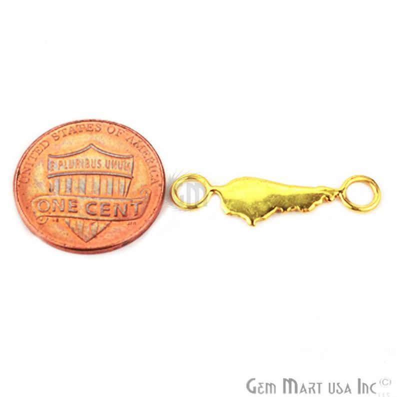 Kentucky Shape 22k Gold Plated Double Bail Station Connector - GemMartUSA