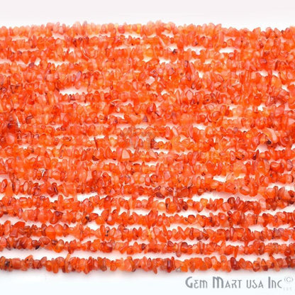 Natural Carnelian Dark Chip Beads Strand-, Semi Precious, Gemstone Rondelle Beads - GemMartUSA