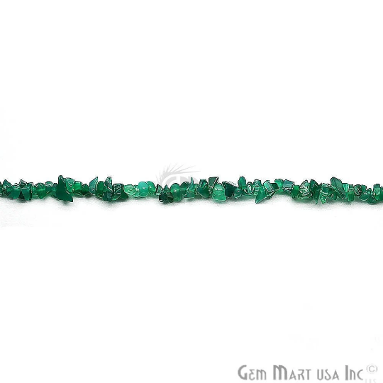 Natural Green Onyx Gemstone Chip Beads, 34 Inch Full Strand (762213761071)