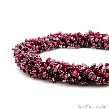 Rhodolite Chip Beads, 34 Inch, Natural Chip Strands, Drilled Strung Nugget Beads, 3-7mm, Polished, GemMartUSA (CHRD-70001)