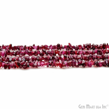 Rhodolite Chip Beads, 34 Inch, Natural Chip Strands, Drilled Strung Nugget Beads, 3-7mm, Polished, GemMartUSA (CHRD-70001)