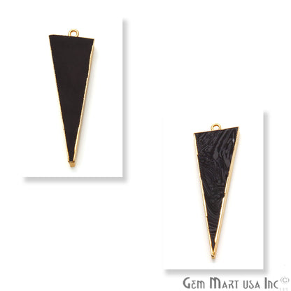 Gold Plated 35x15mm Triangle Shape Sediment Jasper Pendant (50063) - GemMartUSA
