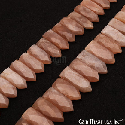 Peach Moonstone Pentagon 28x10mm Crafting Beads Gemstone Strands 8 Inch - GemMartUSA