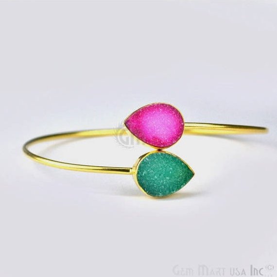 Pink & Green Druzy