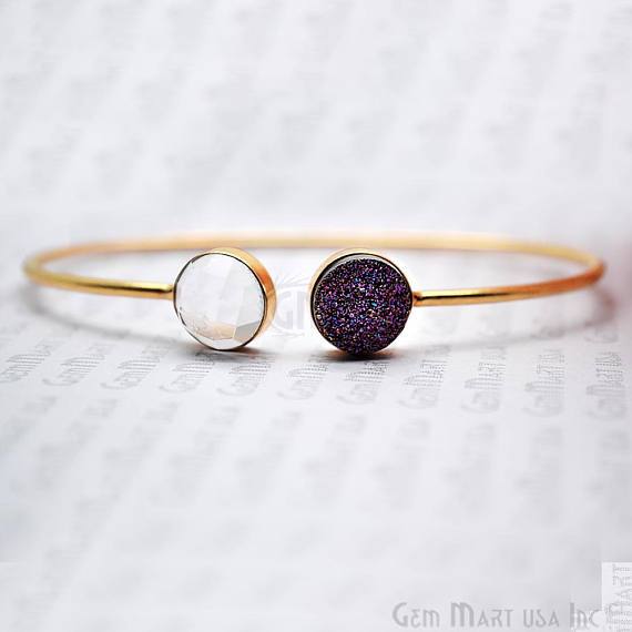 Purple Druzy & Crystal