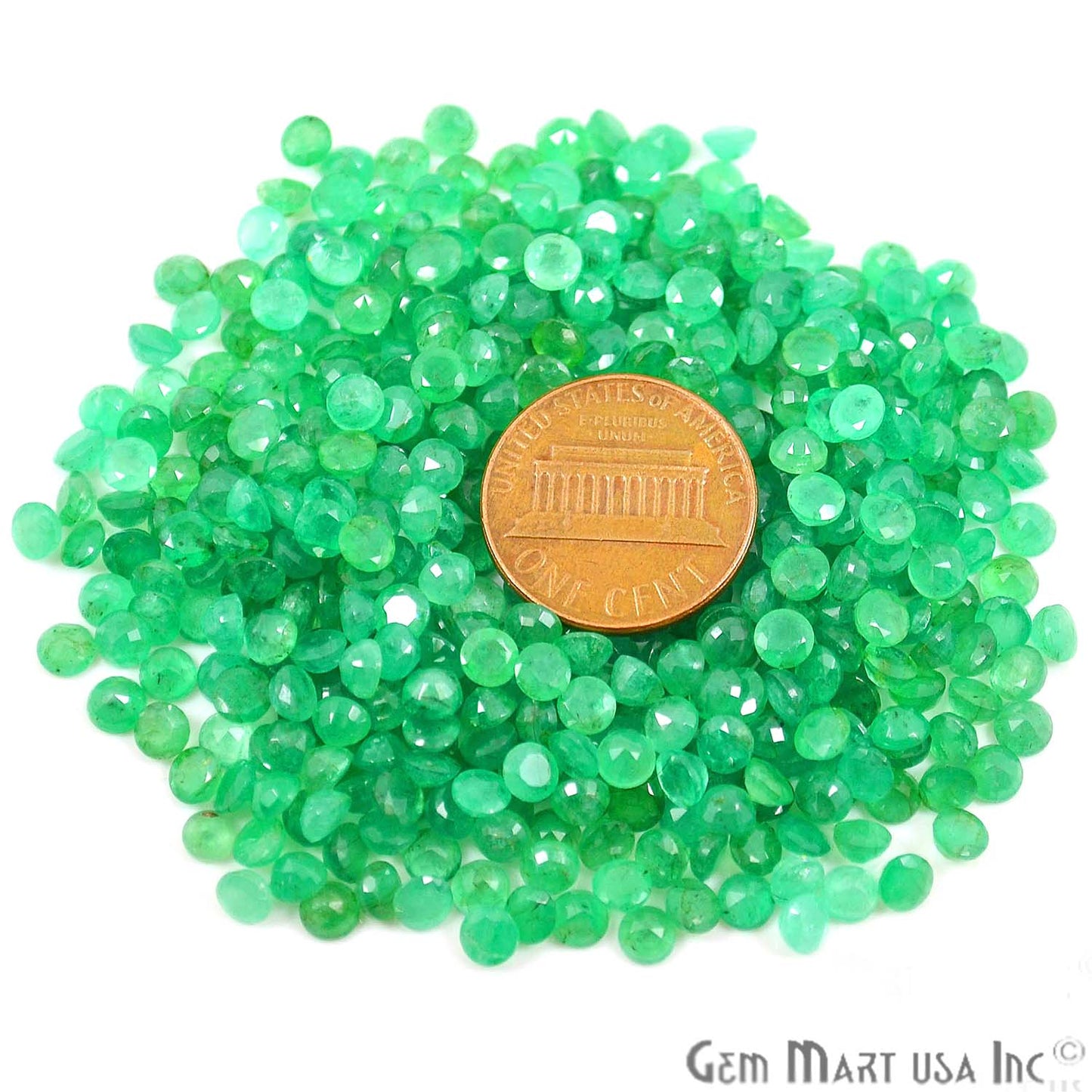 Wholesale Emerald Round Shape 4mm AAA Grade Loose Gemstones (Pick Your Carat) - GemMartUSA