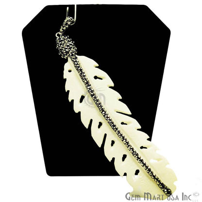 Cubic Zircon Pave Feather Necklace Pendant (Pick Your Feather) - GemMartUSA
