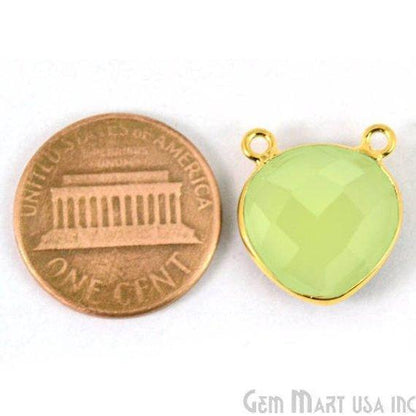 Heart 16mm Cat Bail Gold Bezel Gemstone Connector