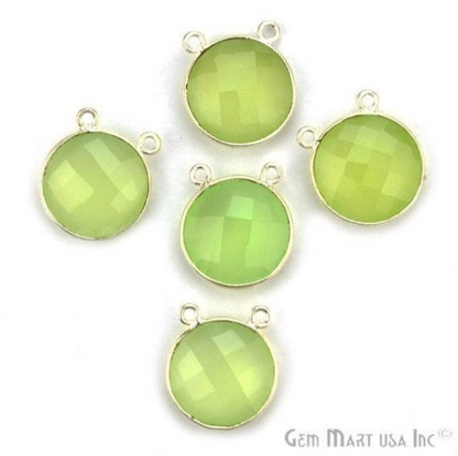 Round 16mm Cat Bail Silver Bezel Gemstone Connector