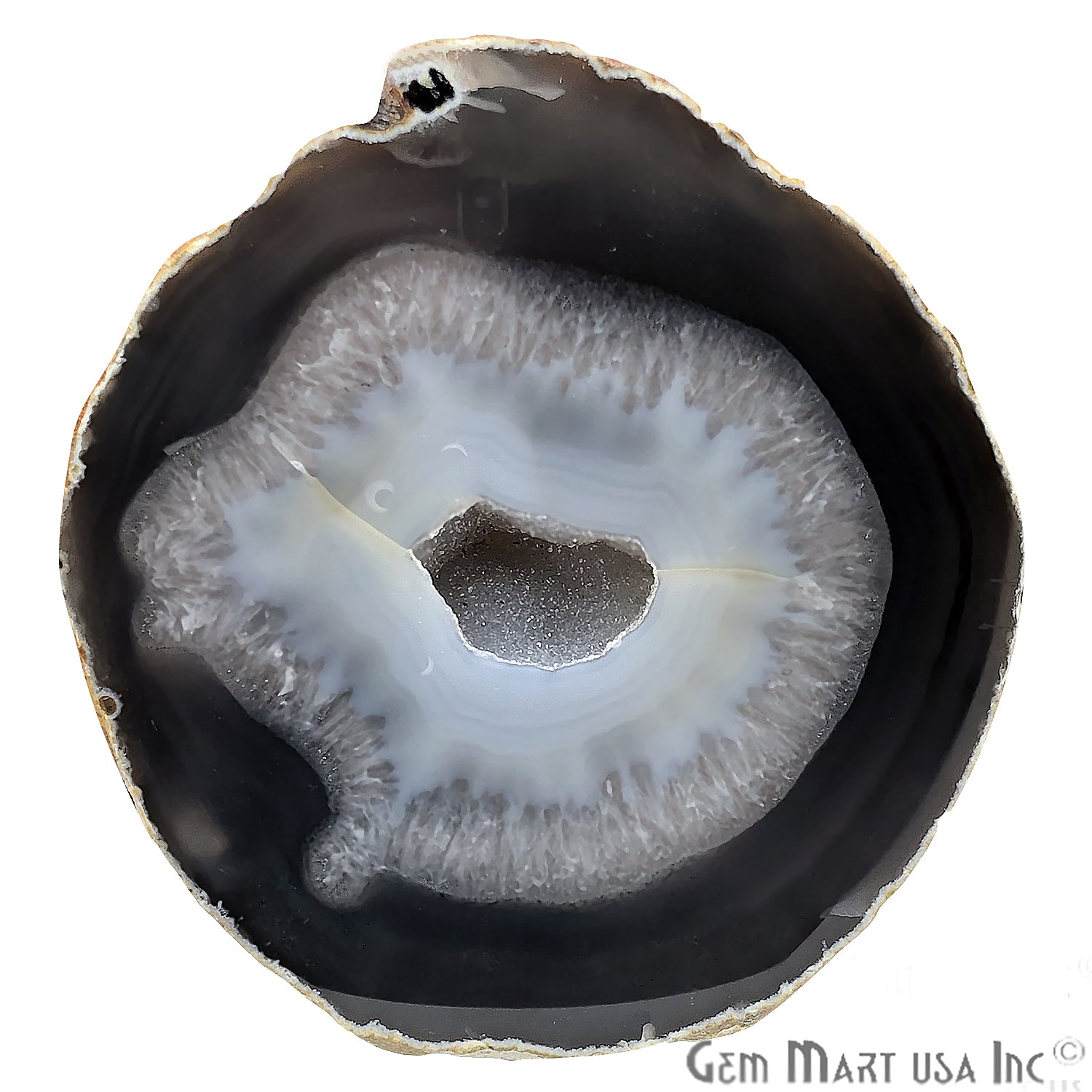 3-4" Geode Metal Holder, Gemstone Home Decor, Table Centerpiece - GemMartUSA