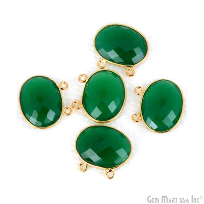 Oval 15x20mm Cat Bail Gold Bezel Gemstone Connector (Pick Stone & Lot Size)