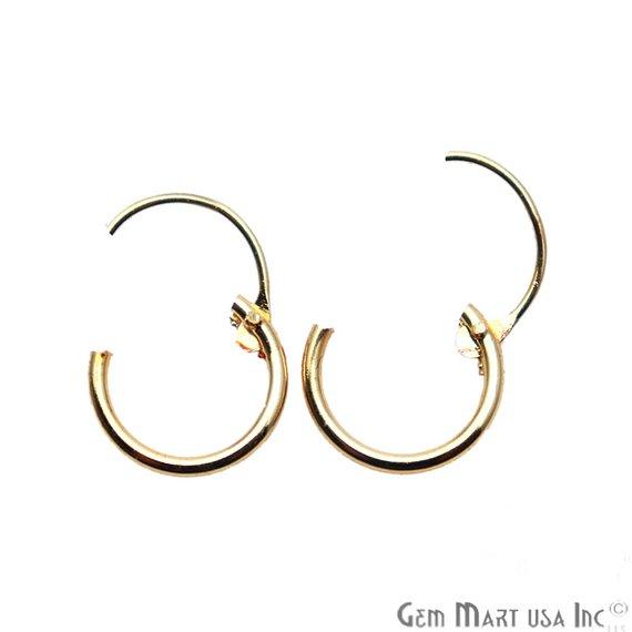 Round Shape Loop Hoop Finding Earrings (Pick your Metal, Size) (90016-1) - GemMartUSA