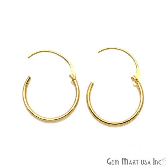 Round Shape Loop Hoop Finding Earrings (Pick your Metal, Size) (90016-1) - GemMartUSA