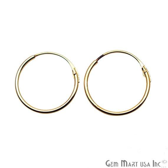 Round Shape Loop Hoop Finding Earrings (Pick your Metal, Size) (90016-1) - GemMartUSA