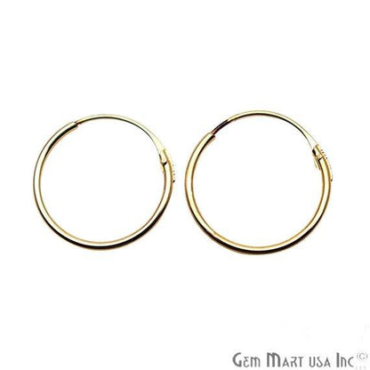 Round Shape Loop Hoop Finding Earrings (Pick your Metal, Size) (90016-1) - GemMartUSA