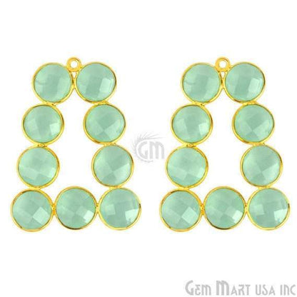 DIY 36x27mm Gold Plated Bezel Gemstone Jewelry For Earring 1PC