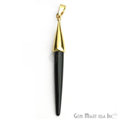 Gold Plated Cap Gemstone Spike Charm Pendant (50020) - GemMartUSA