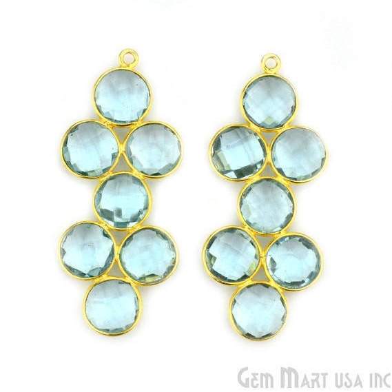 DIY 43x18mm Gold Plated Bezel Gemstone Component