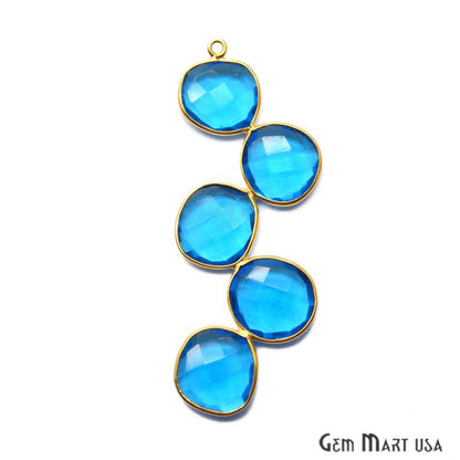 Gemstone 60x13mm Gold Plated Bezel Chandelier Finding Component - GemMartUSA