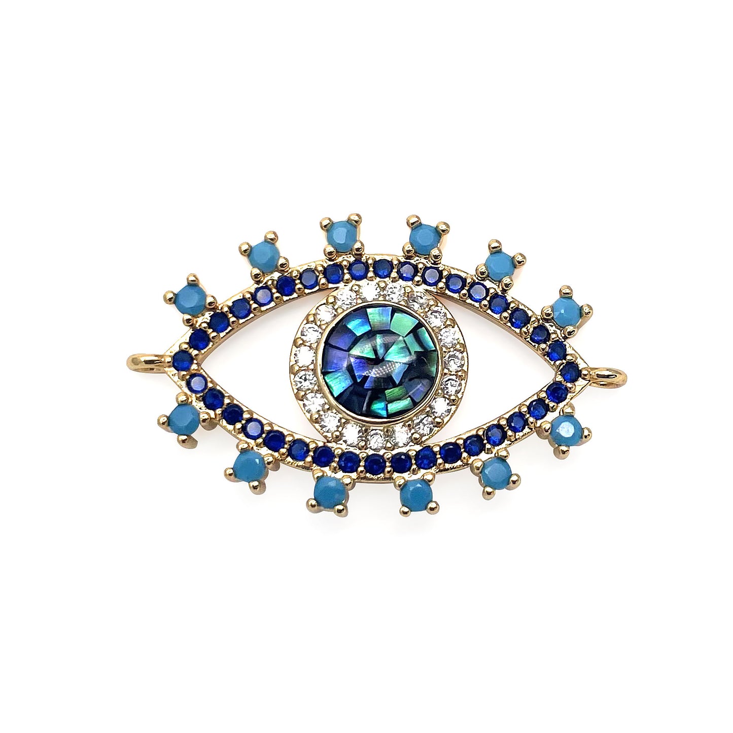 Evil Eye Charm Pendant 32x20mm Double Bail Evil Eye Bracelet Charm