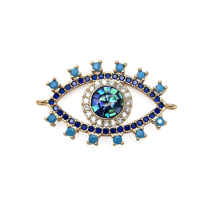 Evil Eye Charm Pendant 32x20mm Double Bail Evil Eye Bracelet Charm