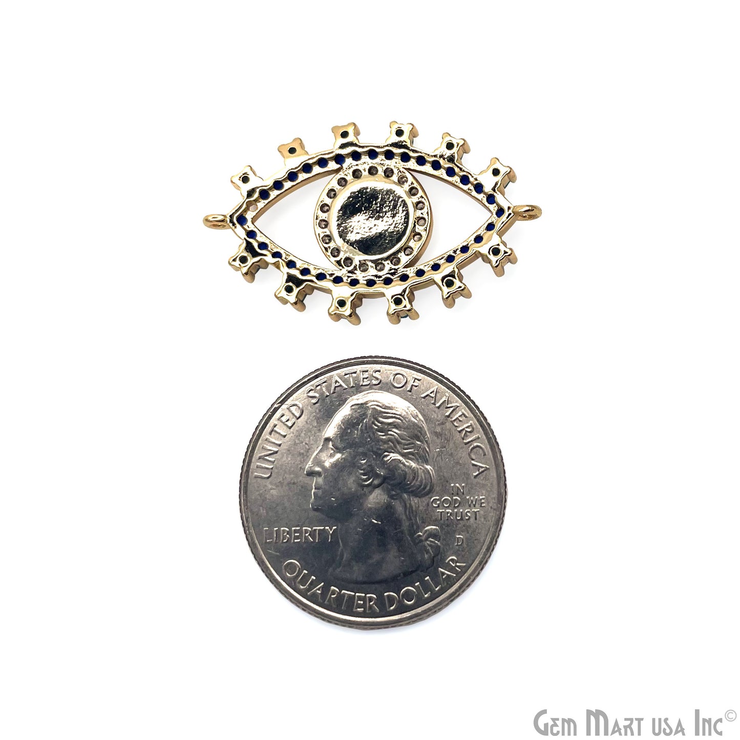 Evil Eye Charm Pendant 32x20mm Double Bail Evil Eye Bracelet Charm