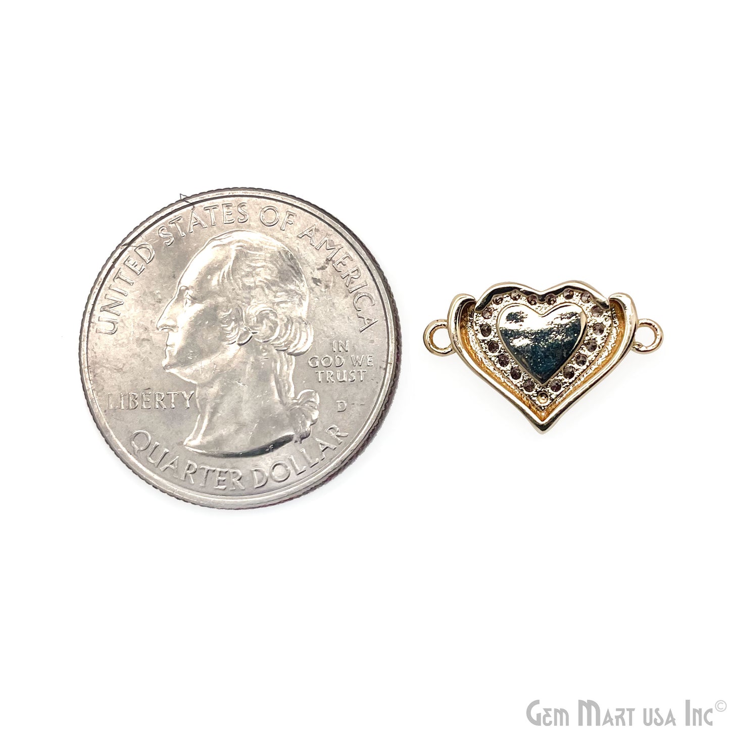 Heart Charm Pendant 18x12mm Double Bail Bracelet Charm