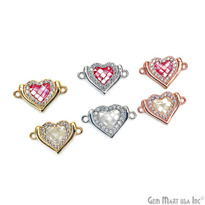 Heart Charm Pendant 18x12mm Double Bail Bracelet Charm