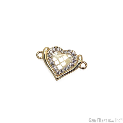 Heart Charm Pendant 18x12mm Double Bail Bracelet Charm