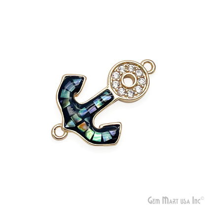 Anchor Charms, Micro Pave Anchor, Anchor Beads, Anchor Jewelry, CZ Beads 23x16mm