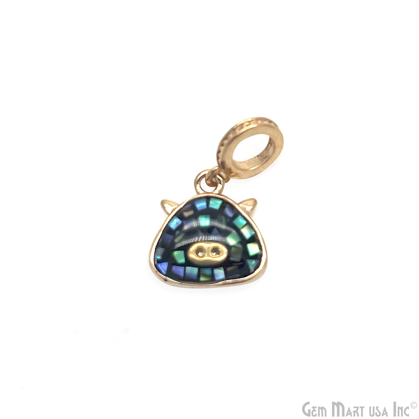 Trillion CZ Zircon 17x11mm Gold Plated Charm Pendant
