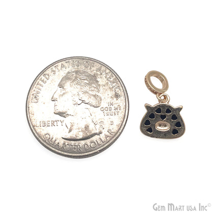 Trillion CZ Zircon 17x11mm Gold Plated Charm Pendant