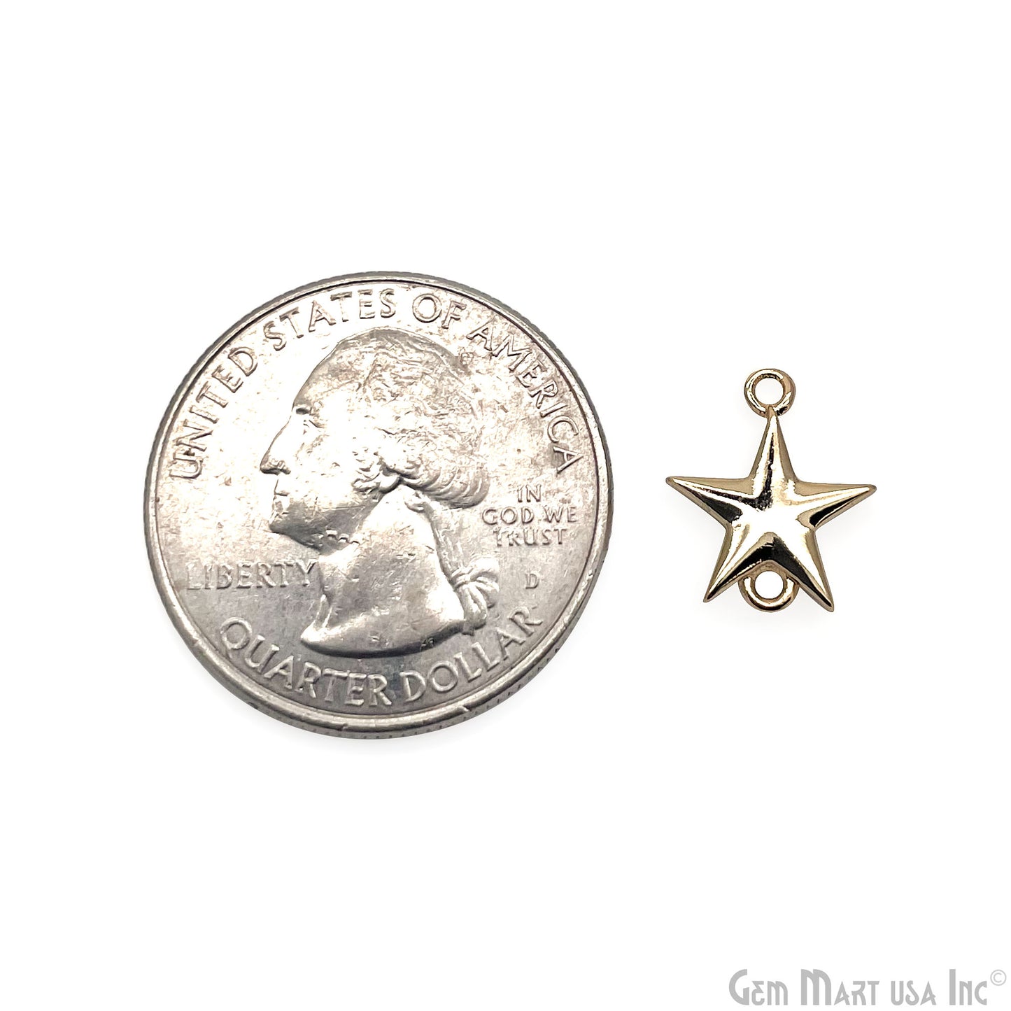 Shell Star Shape 12x11mm Double Bail Connector Charm