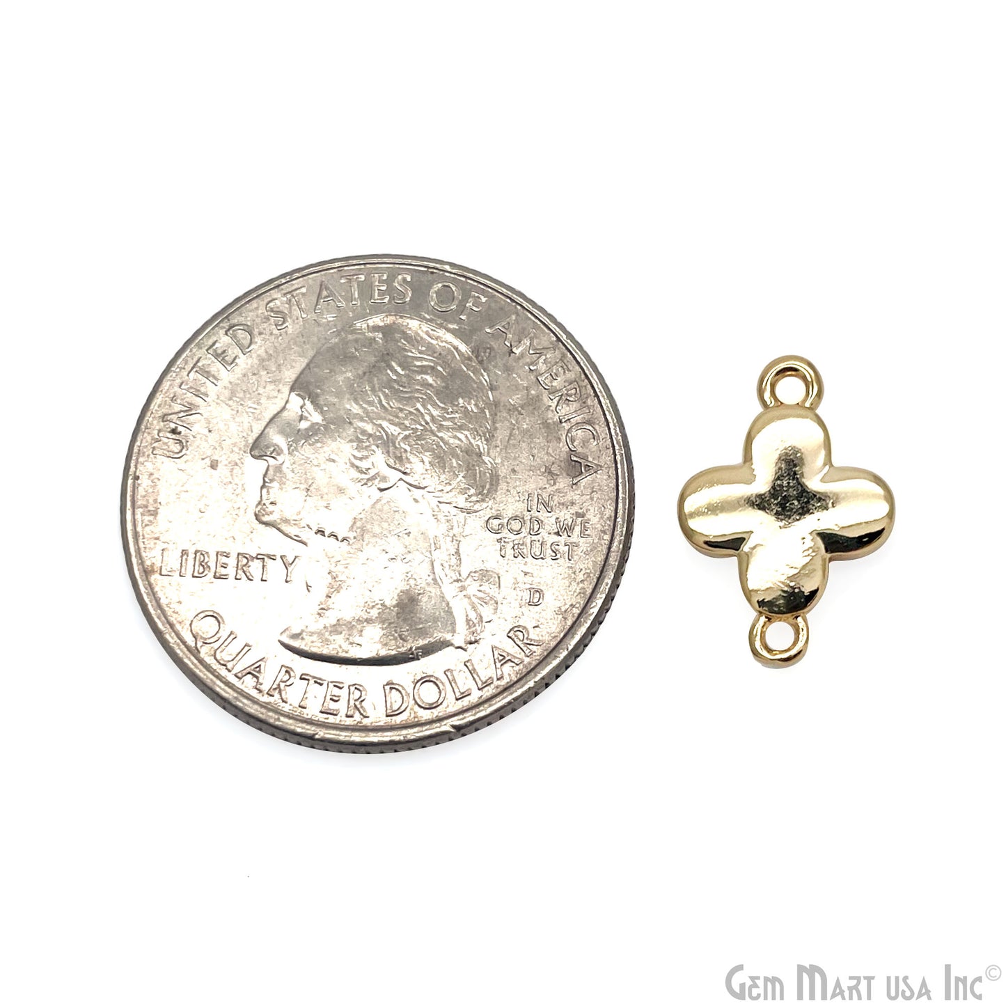 Shell Charm Clover 10mm Double Bail Bracelet Charm Pendant