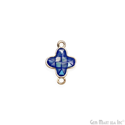 Shell Charm Clover 10mm Double Bail Bracelet Charm Pendant