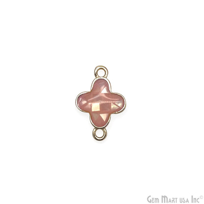 Shell Charm Clover 10mm Double Bail Bracelet Charm Pendant