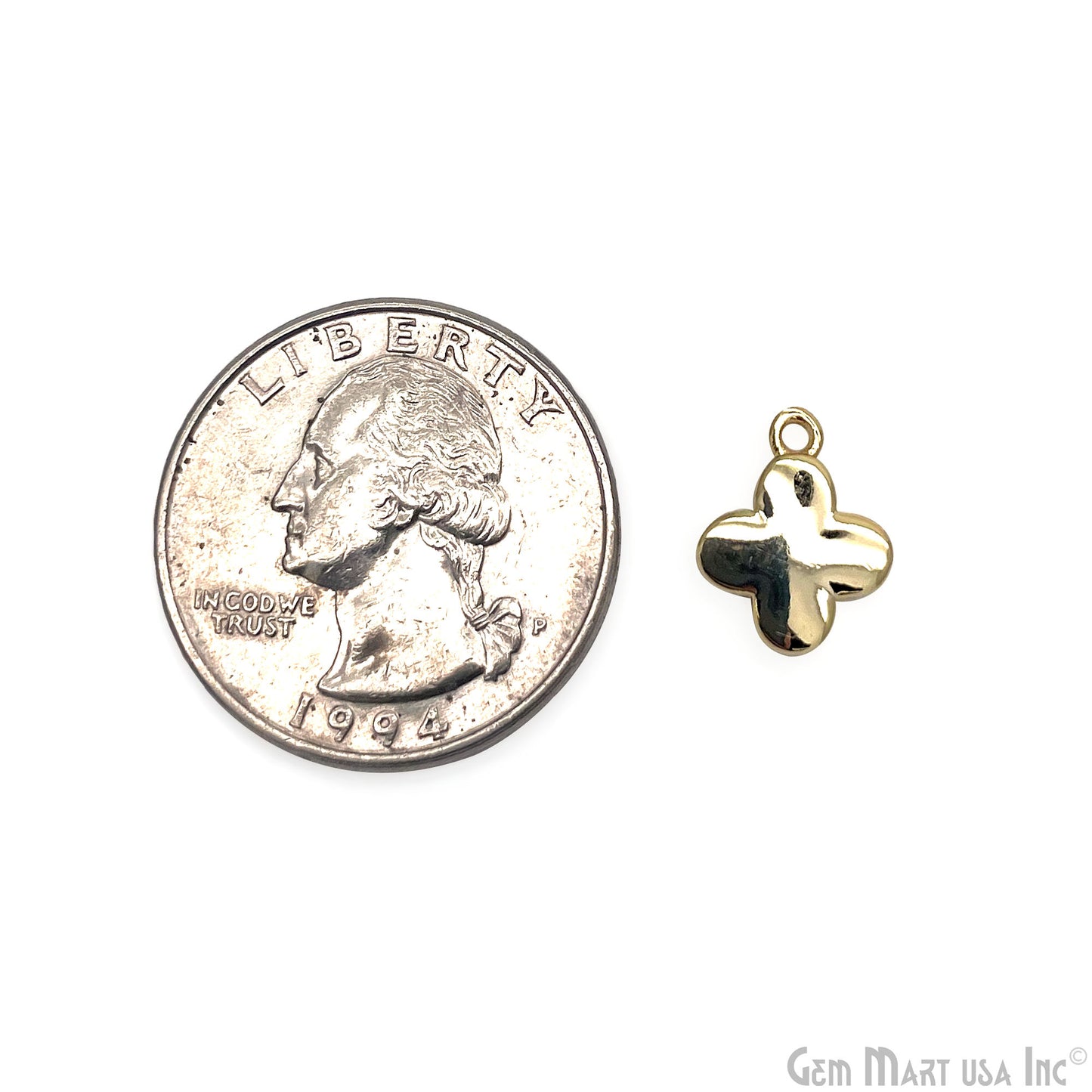 Shell Charm Clover 10mm Single Bail Bracelet Charm Pendant