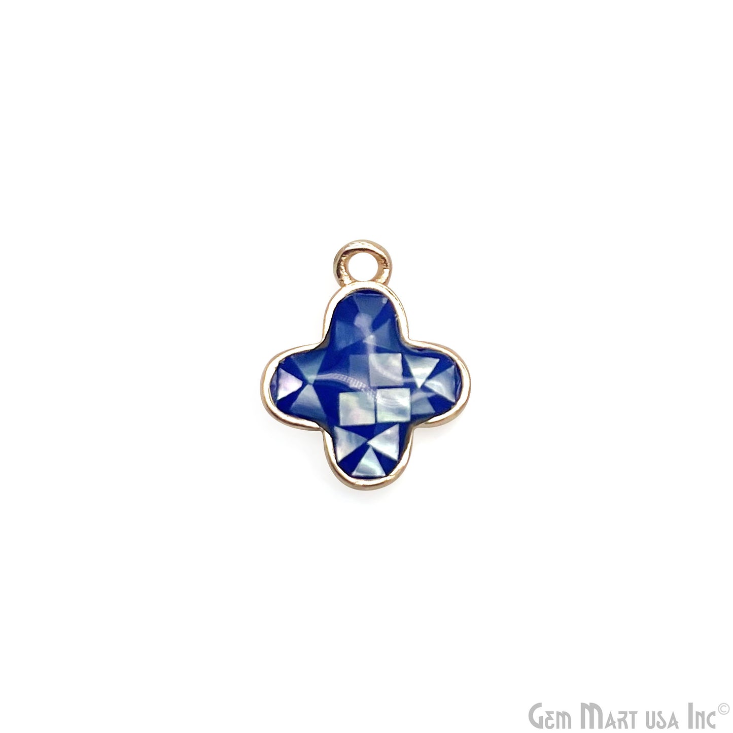 Shell Charm Clover 10mm Single Bail Bracelet Charm Pendant