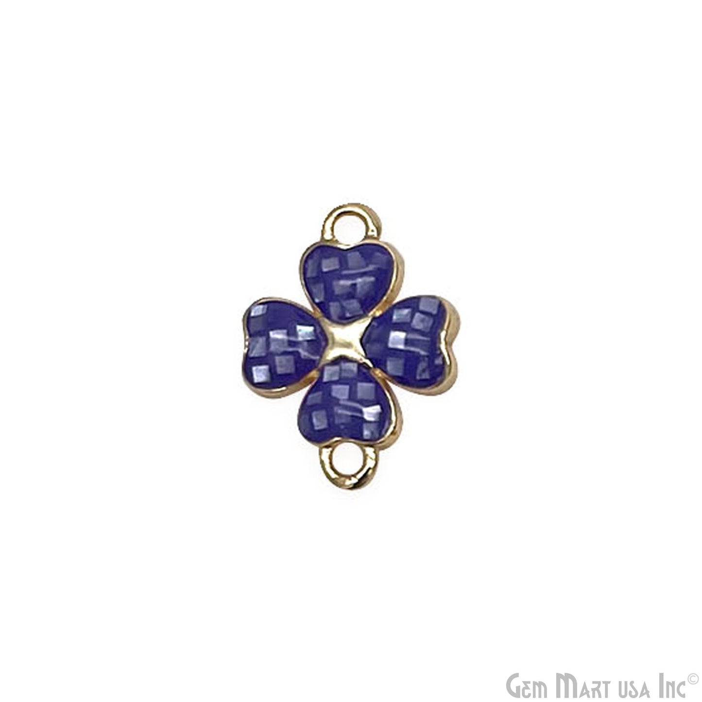 Clover shape Charm Shell 16x12mm Double Bail Connector