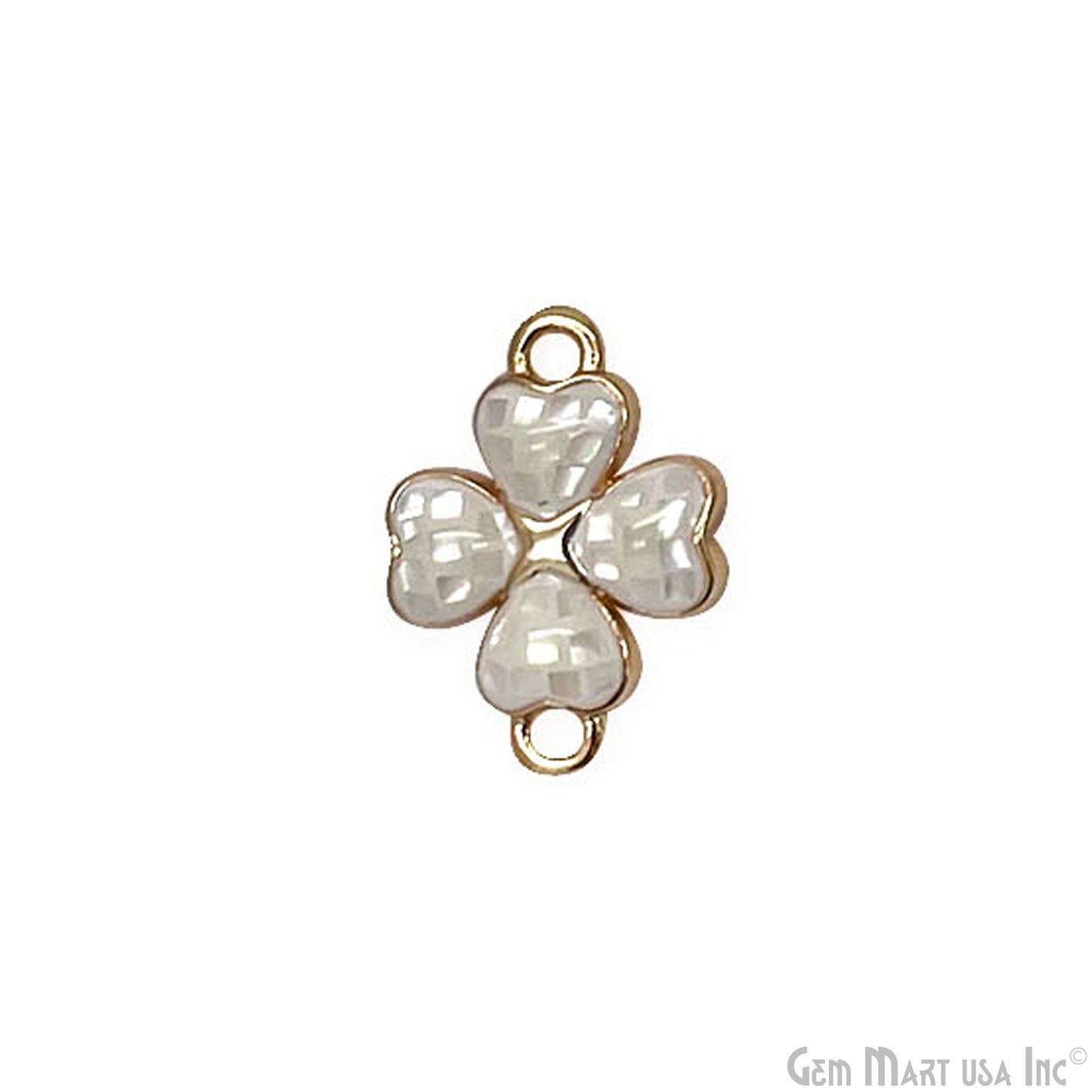 Clover shape Charm Shell 16x12mm Double Bail Connector