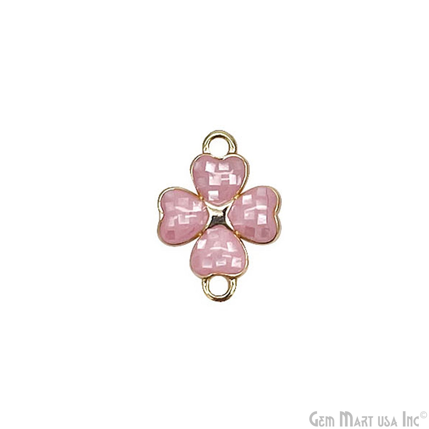 Clover shape Charm Shell 16x12mm Double Bail Connector