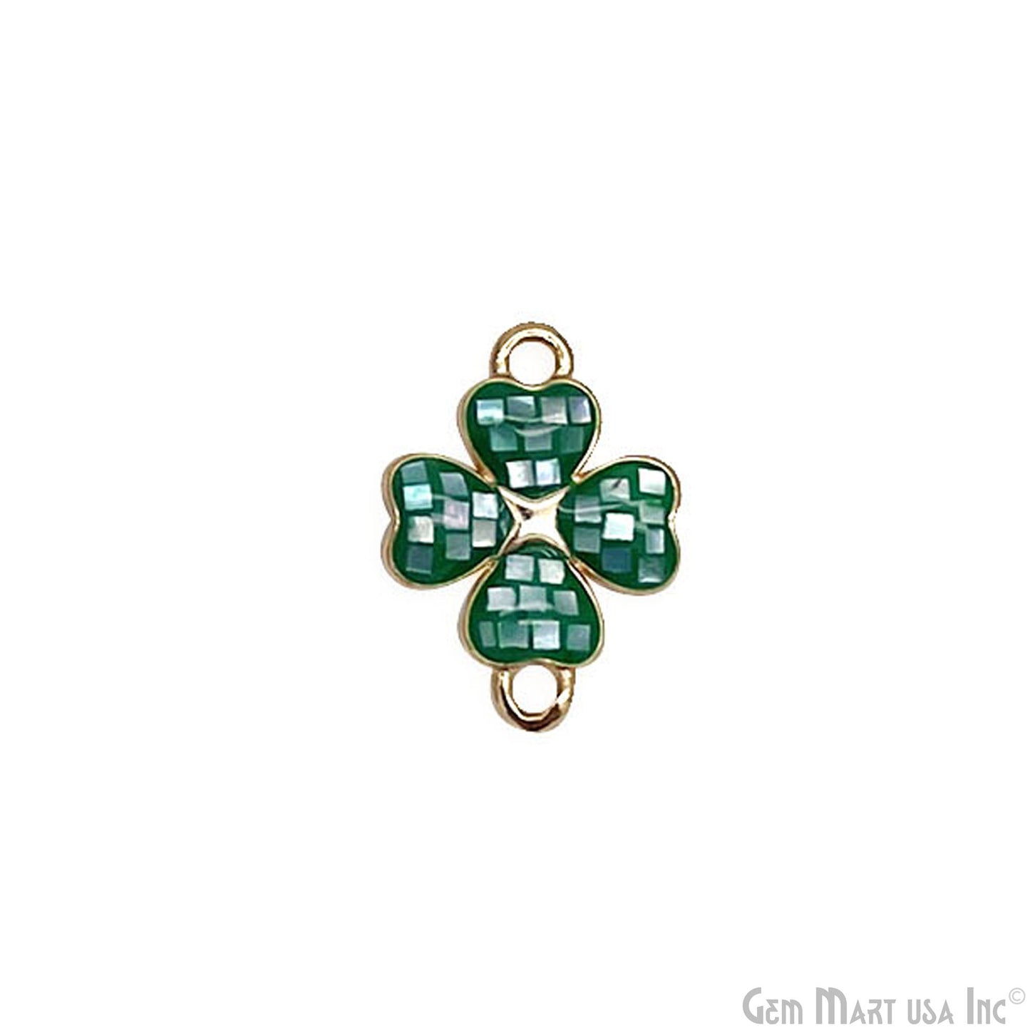 Clover shape Charm Shell 16x12mm Double Bail Connector
