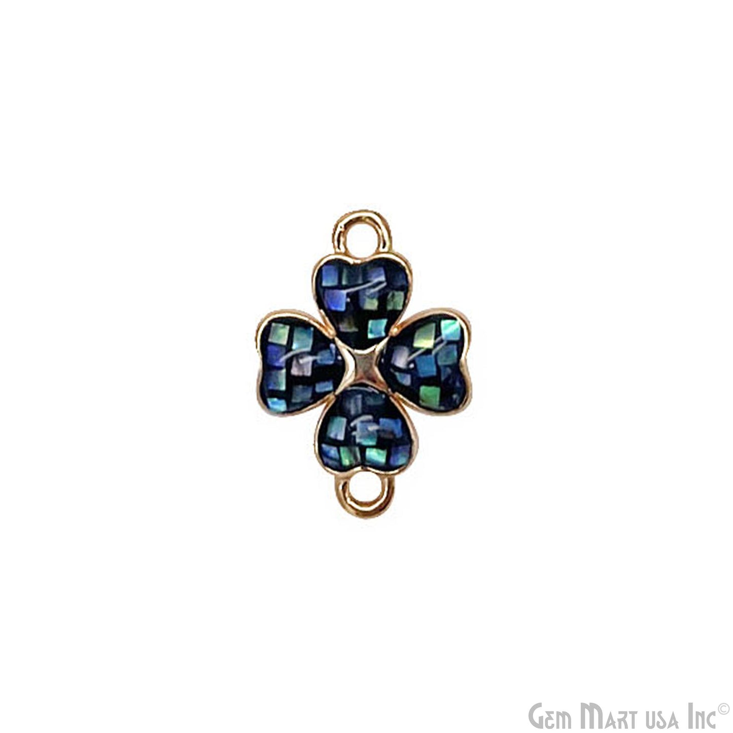 Clover shape Charm Shell 16x12mm Double Bail Connector