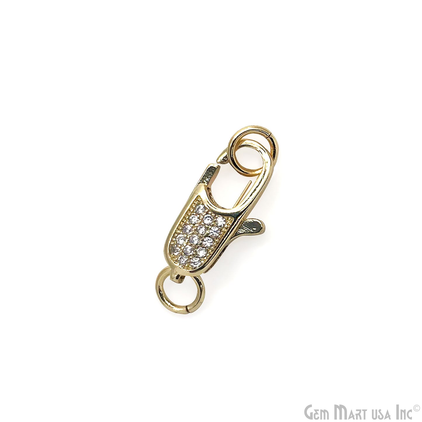 CZ Lobster Clasp 17x7mm CZ Clear Micro Pave Round Lobster Claw Clasp