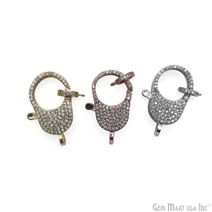 CZ Lobster Clasp CZ Clear Micro Pave Lobster Claw Clasp