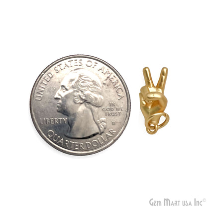 Matte Matte Finished Surface Cute Hand Finger Victor Metal Charms