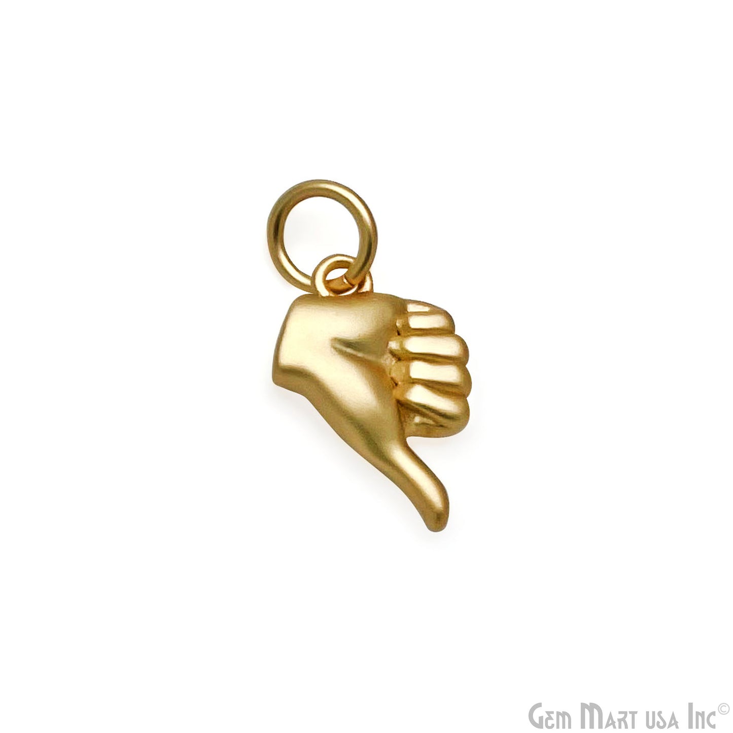 Matte Finished Surface Cute Hand Thumb Dislike Charm Pendant Metal Charms