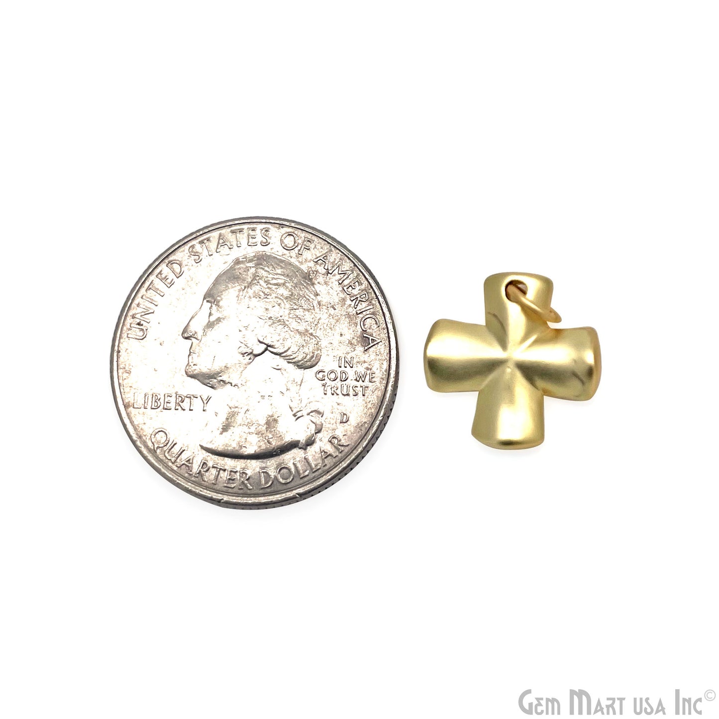 Plus Symbol Charm Matte Finish Single Bail Pendant Charm